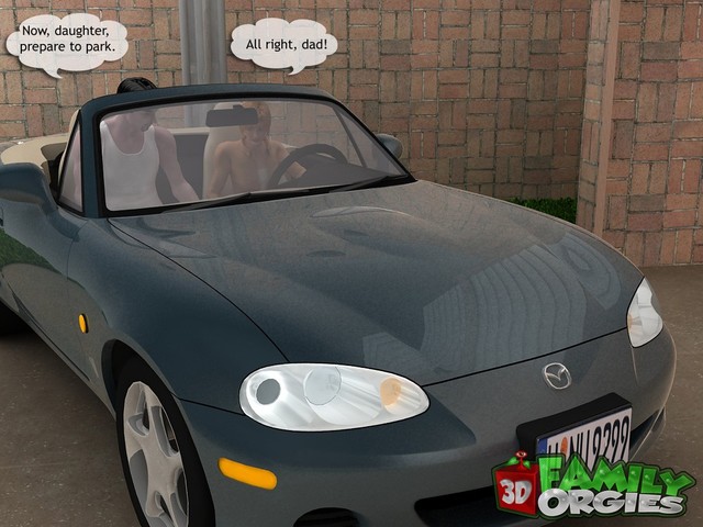 3DFamily Orgies - The daddy fuck a daughter in garage